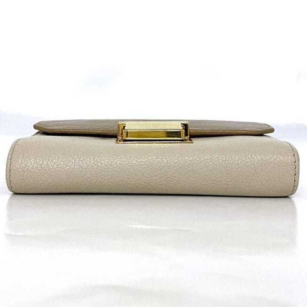 Miu Miu Wallet L-Shaped Bicolor Simple Brown Wall… - image 3